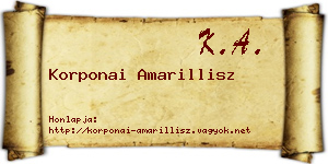 Korponai Amarillisz névjegykártya
